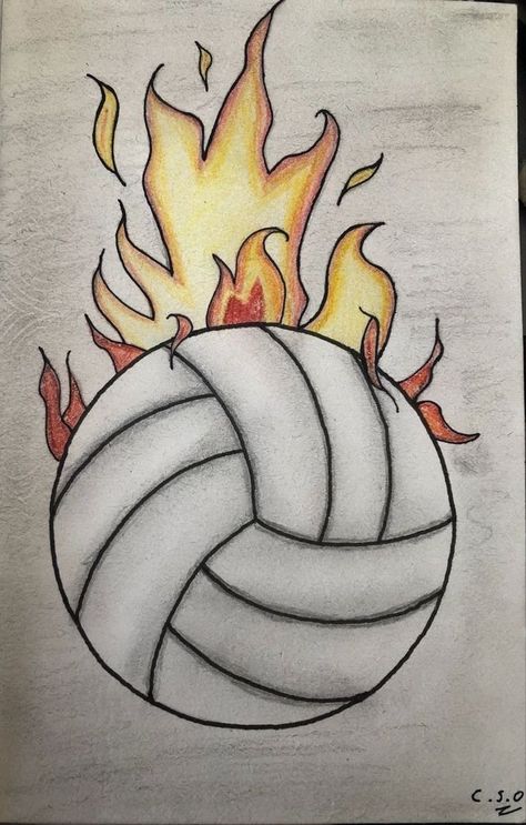 Volleyball Drawing, Cute Easy Doodles, Cool Pencil Drawings, Meaningful Drawings, Easy Canvas Art, Easy Doodle Art, Easy Drawings Sketches, Easy Doodles Drawings, Cute Doodles Drawings