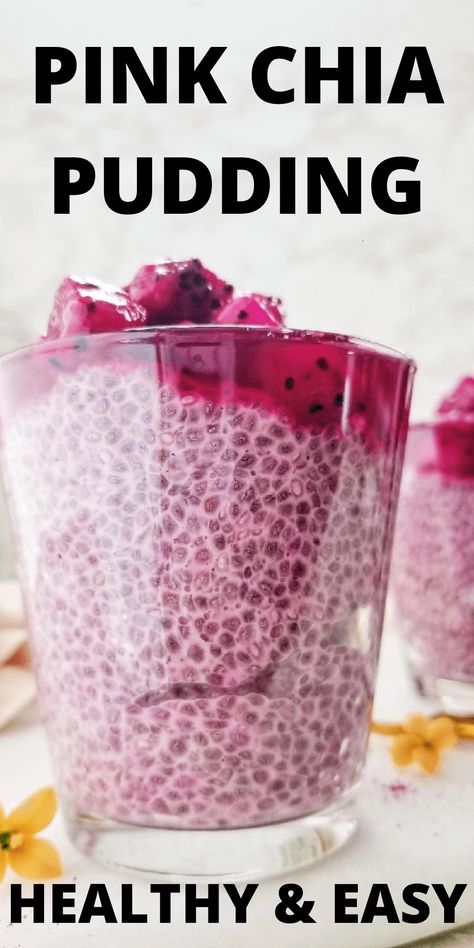 Pitaya Chia Pudding, Fruit Chia Pudding, Fruit Pudding Recipes, Chia Seed Parfait, Chia Pudding Recipes Healthy, Pink Pitaya, Chia Pudding Recipe, Fruit Pudding, I Lost 100 Pounds