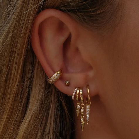 Three Earrings Piercings, Three Piercings, Illusion Earrings, Gold Tassel Earrings, Stacked Earrings, Silver Coat, Delicate Earrings, Tassel Earrings, Ring Earrings