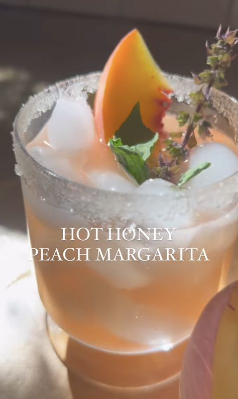 Hot Honey Peach Margarita🍸🍑 This 👏🏼 Recipe 👏🏼 is here juuuuust in time for the start of peach season. Here’s the thing- I’ve had some really good peach Margaritas in the past. But I’ve always wanted a bit of an extra kick, you know? So when I was developing this recipe, I decided to play […] Peach Honey Cocktail, Peach Bitters Cocktails, Brown Sugar Peach Margarita, Craft Tequila Cocktails, Spicy Peach Margarita, Peaches And Cream Margarita, Hot Honey Peach Margarita, Spicy Guava Margarita, Crown Peach Cocktail