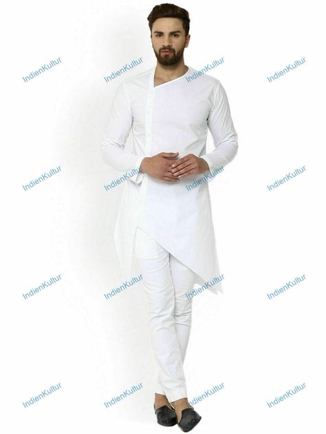 Punjabi Kurta, Designer Pajamas, Kurta Cotton, Mens Kurta, Indian Kurta, Ethnic Looks, Kurta Pajama, Plain Shirt, Ethnic Dress