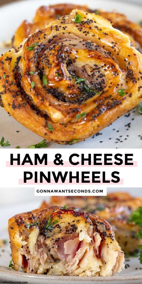 Ham And Cheese Pinwheels, Cheese Pinwheels, Pinwheel Appetizers, Pinwheel Recipes, Best Appetizer Recipes, Crescent Roll Recipes, Dinner Chicken, Fall Dinner Recipes, Party Appetizers