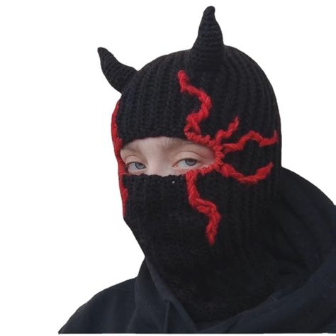 PRICES MAY VARY. 100% Polyester Imported Materisl: Soft and warm thicken knitted, keeps head, ears and neck warm and covered, provides you with warmth and comfort, suitable for women or men in cold weather. Warm Design: knitted hat, cute animal ear design on top of hat, one-piece headcover and scarf makes your small face, warm and fashionable. Balaclava can cover your neck and face, exquisite tailoring and hemming can better suit your head, and provide you with better protection. Simple Design: Fun Crochet Hats Free Pattern, Crochet Silly Hats, Crochet Balaclava Men, Crochet Stuff For Men, Cool Hat Designs, Crochet Items For Men, Ski Mask Crochet, Cute Crochet Hats, Crochet Hat For Men