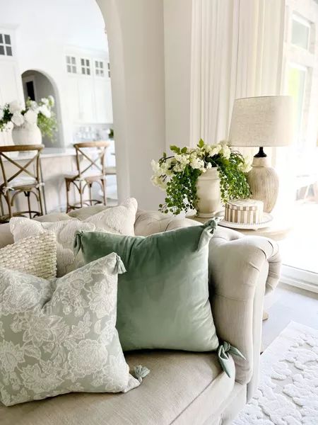 My Texas House Flora 3-Piece Green … curated on LTK Cozy Bedroom Interior, Aesthetic Room Inspiration, Spring Living Room, Cream Living Rooms, My Texas House, Design On A Budget, Texas House, Living Room Decor Inspiration, Interior Bedroom