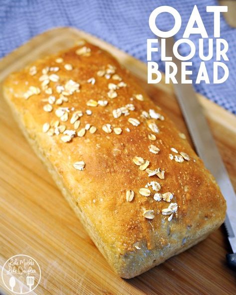 Whole oats and ground oats are baked into this amazing oat flour bread. Delicious fresh baked drizzled with honey and butter or enjoy in a sandwich for lunch. Oat Flour Yeast Bread, Oat Flour Bread, Homemade Oat Flour, Oat Flour Recipes, Oat Bread, Old Fashioned Oats, Flour Bread, Pain Sans Gluten, Like Mother Like Daughter