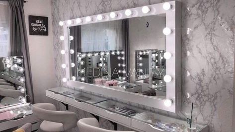 Home Makeup Studio, Makeup Studio Decor, Hollywood Dream, Hollywood Vanity, Future Room, Mini Home, Makeup Vanity Mirror, Lighted Vanity Mirror, Vanity Mirrors