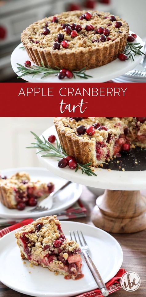 Cranberry Tart Recipe, Cranberry Tart, Delicious Holiday Desserts, New Year's Desserts, Recipe Thanksgiving, Mediterranean Meals, Delish Desserts, Inspired By Charm, Cranberry Apple