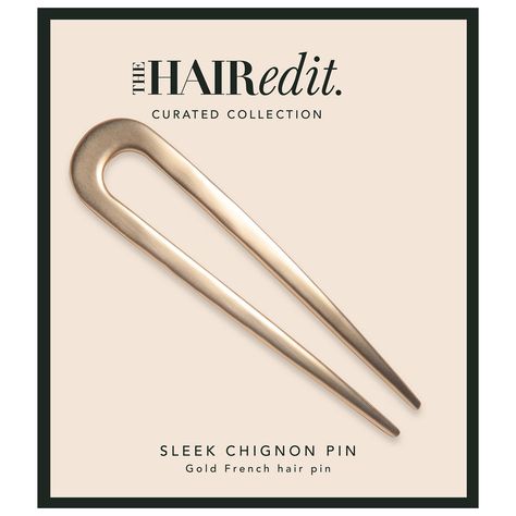 Sleek Chignon, Chignon Pin, Sophisticated Hair, French Hair Pin, Hair Ornaments Wedding, Sophisticated Hairstyles, U Shaped Hair, Chignon Hair, Gold Hair Pin