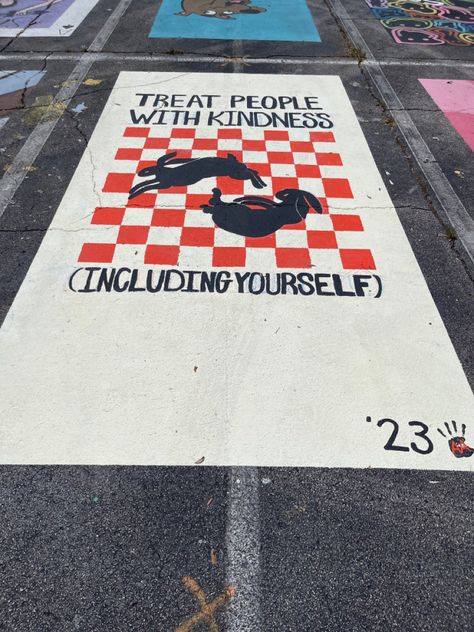 Harry Styles Parking Spot, Senior Parking Space Ideas Harry Styles, Harry Styles Senior Parking Spot, Unique Senior Parking Spot Ideas, Parking Spot Painting, Parking Spot, Treat People With Kindness, Senior Year, Harry Styles