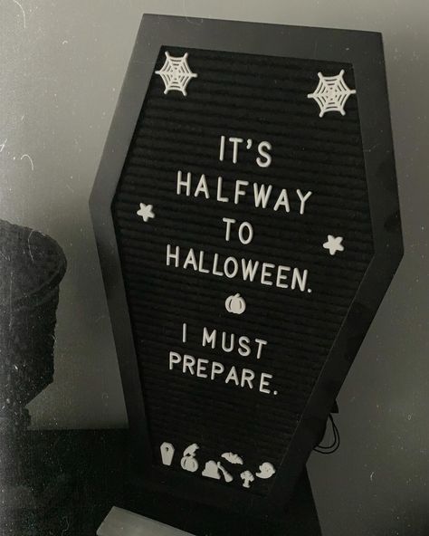 Halfway to Halloween! 🎃 Time to dust off your costumes, summon spooky vibes, and indulge in some ghoulish fun! Whether it’s a horror movie marathon or crafting eerie decorations, let’s embrace the spirit of the halfway season together! #halfwaytohalloween #spookyvibes Coffin Board, Halfway To Halloween, Horror Movie Marathon, Horror Movie Decor, Spooky Movies, Halloween Time, Movie Marathon, Spooky Vibes, Hallows Eve