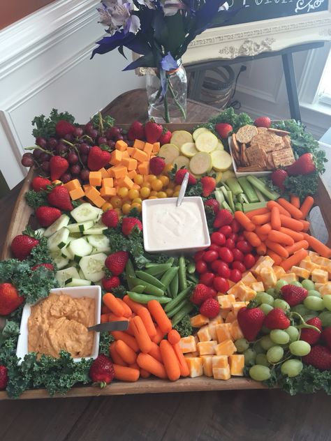 Tray Of Appetizers, Fruit Veggie And Cheese Platter, Fruit And Vegetable Trays Party Ideas, Serving Tray Wood Vegetable, Fruit And Vegetable Charcuterie Board Ideas, Cheese And Vegetable Platter, Vegetable Party Ideas, Charcuterie Board Ideas Fruit And Veggies, Veggie Tray Wedding Reception