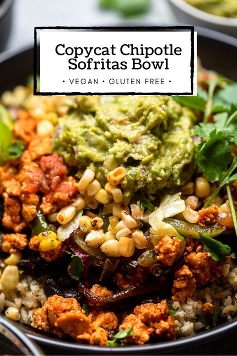 This vegan Copycat Chipolte Sofritas Burrito Bowl is the best take out dish ever! It will taste like a high end version of your favorite burrito bowl! Vegan Burrito Bowl Recipe, Burrito Bowl Vegan, Plant Based Burrito Bowl, Sofritas Bowl, Vegan Chipotle Bowl, Tofu Burrito Bowl, Quinoa Burrito Bowl, Take Out At Home, Vegetarian Burrito Bowl