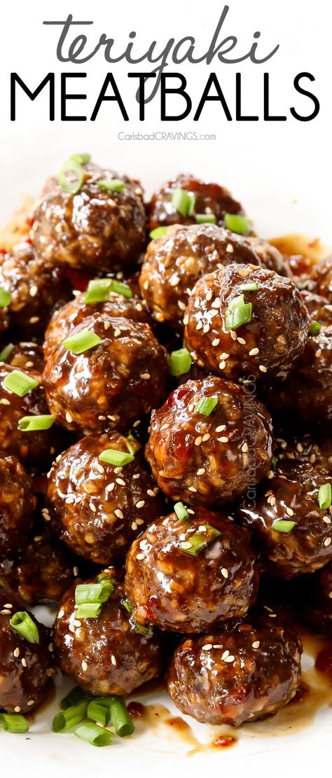 Asian Meatball Sauce, Teriyaki Meatballs Crockpot, Meals With Meatballs, Teriyaki Meatloaf, Meatballs Teriyaki, Best Teriyaki Sauce, Teriyaki Meatballs Recipe, Dinner Ground Beef Recipes, Chinese Appetizers