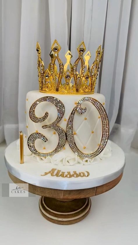 👑 30th Birthday Cake 👑 The perfect birthday for any soon-to-be birthday! | Golden birthday cakes, 30 birthday cake, Birthday cake Stella Rosa Cake Ideas, 38th Birthday Cake For Women, Sparkly Birthday Cake For Women, 39th Birthday Cake For Women, 30th Birthday Cakes Ideas For Women, Cake For 30th Birthday For Her, Trendy Birthday Cakes For Women, Gold Cake Design Birthday, Boujee Birthday Cake