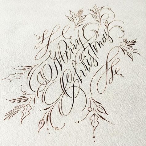 Caligrafia Copperplate, Christmas Cards Handmade Diy, Flourishing Calligraphy, Calligraphy Flourishes, Calligraphy Flourishing, Christmas Card Wishes, Decorative Lettering, Letters Typography, Flourish Calligraphy