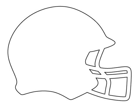 Football helmet pattern. Use the printable outline for crafts, creating stencils, scrapbooking, and more. Free PDF template to download and print at http://patternuniverse.com/download/football-helmet-pattern/ Football Stencil Templates, Homecoming Posters Football, Football Homecoming Posters, Homecoming Football Posters, Football Posters Ideas, Football Poster Ideas Signs, Football Helmet Template, Football Decorations Diy, Football Poster Ideas For Players