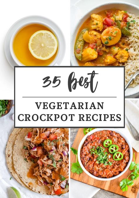 35 Best Vegetarian Crockpot Recipes Healthy Fall Slow Cooker Recipes, Easy Veggie Crockpot Recipes, Summer Crockpot Recipes Vegetarian, Fall Crockpot Recipes Vegetarian, Crockpot Dinners Vegetarian, Vegetable Slow Cooker Recipes, Healthy Crockpot Recipes Vegetarian, Meatless Crockpot Meals, Vegetarian Recipes Crockpot