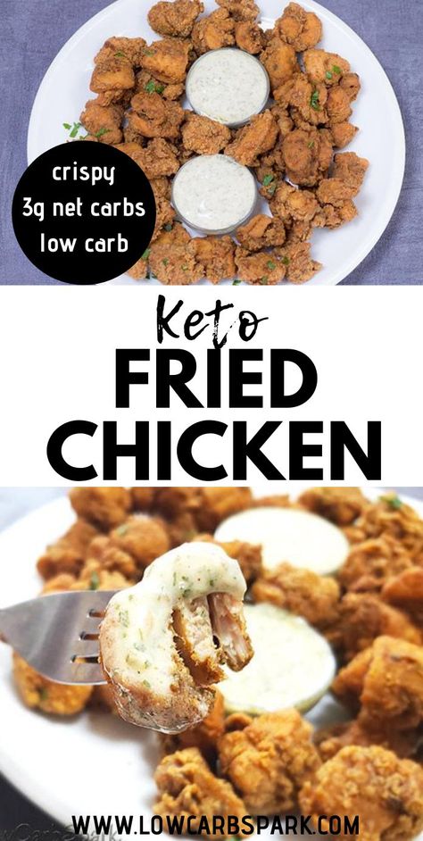 Fried Chicken With Almond Flour, Almond Flour Chicken, Flour Chicken, Easy Fried Chicken, Keto Fried Chicken, Fried Chicken Recipe, Chicken Bites, Cabbage Salad, Fried Chicken Recipes