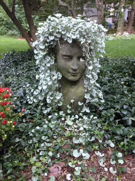 Garden Sculpture Ideas, Funny Vine, Garden Vines, Face Planters, Head Planters, Sculpture Ideas, Garden Types, Garden Containers, Vegetable Garden Design