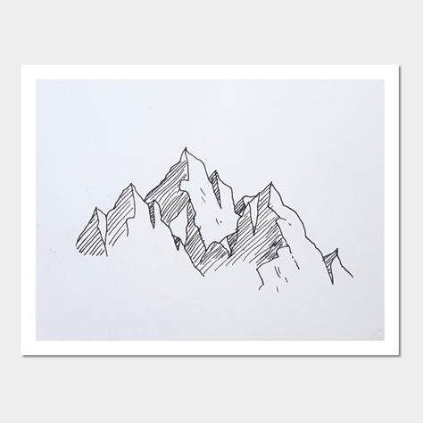 traditional mountain line art -- Choose from our vast selection of art prints and posters to match with your desired size to make the perfect print or poster. Pick your favorite: Movies, TV Shows, Art, and so much more! Available in mini, small, medium, large, and extra-large depending on the design. For men, women, and children. Perfect for decoration. Simple Mountain Art, Landscape Line Drawing, Line Art Mountains, Mountain Sleeve Tattoo, Mountain Line Drawing, Mountain Line Art, Mountain Poster, Art Mountains, Interior Architecture Drawing