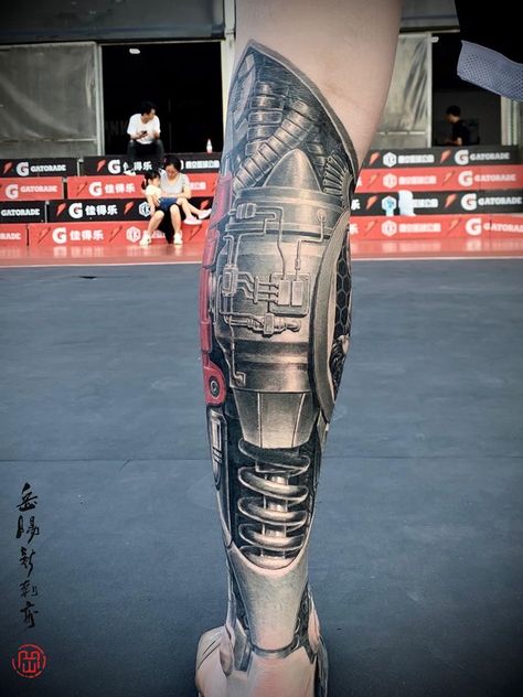 Mechanical Leg Tattoo Men, Mechanical Leg Tattoo, Steam Punk Tattoo, Tattoo Pierna Hombre, Biomech Tattoo, Biomechanical Tattoo Design, Calf Tattoo Men, Robot Tattoo, Tattoo Perna