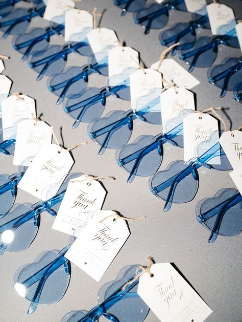 Blue Heart-Shaped Sunglasses Prom Goody Bag Ideas, Party Thank You Favors, Debut Souvenir Ideas Aesthetic, Fun Wedding Party Favors, Wedding Reception Party Accessories, Party Favor For Wedding, Prom Gifts Party Favors, Debut Party Favors, Prom Goodie Bags Ideas