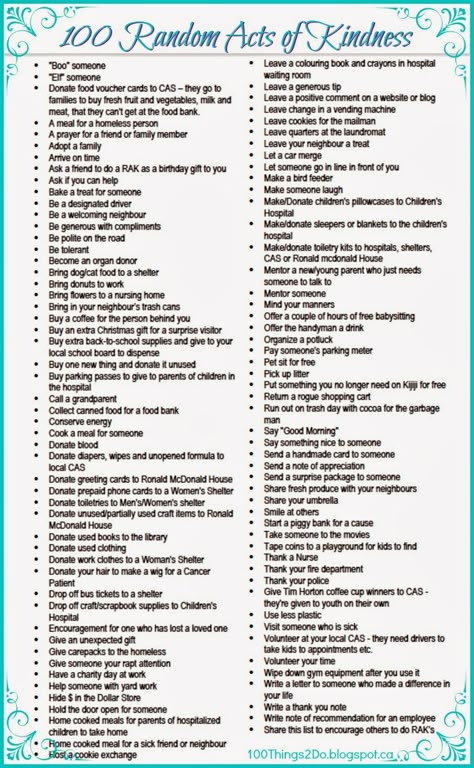 100 Things 2 Do: 100 Random Acts of Kindness (RAK) Christmas Giving Ideas Acts Of Kindness, Kindness Words, Hope Squad, Acts Of Kindness For Kids, Kindness For Kids, Frosé, Random Act, Kindness Matters, Pay It Forward