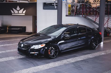 Black VW CC with Aftermarket Projector Headlights - Photo by JR Wheels Volkswagen Cc Sport, Vw Wagon, Volkswagen Passat Cc, Jetta Mk6, Vw Passat Cc, Bmw Art, Black Audi, Bmw 650i, Vw Cc