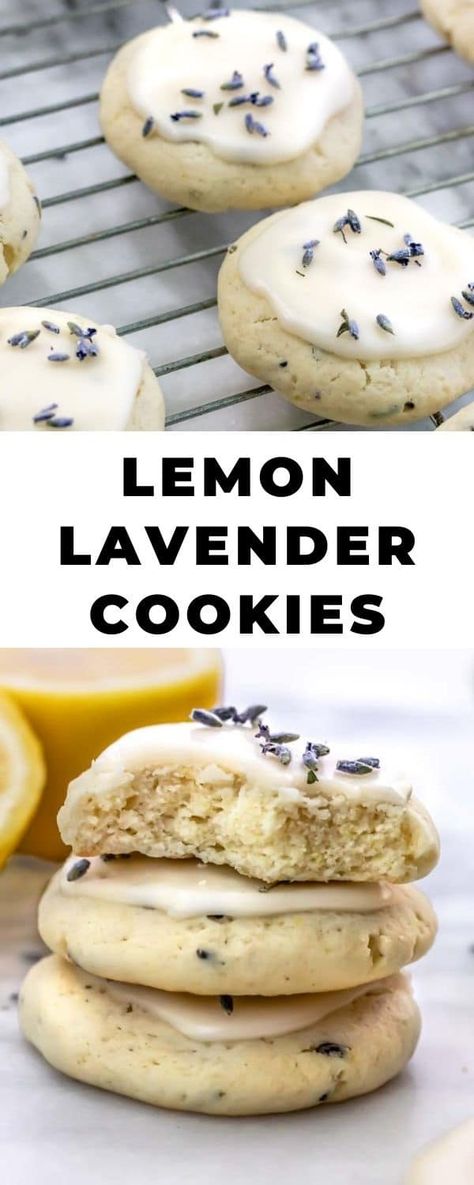 Lemon Lavender Cookies, Lavender Dessert, Lavender Glaze, Lavender Cookies, Lavender Recipes, Spring Baking, Culinary Lavender, Summer Baking, Spring Cookies