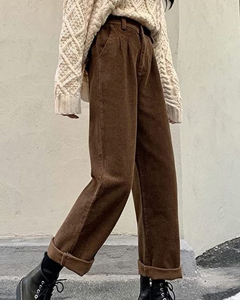 Korean Pants, Black Korean, Streetwear Korean, Corduroy Pants Women, Retro Pants, Vintage Trousers, Warm Pants, Casual Wide Leg Pants, Loose Trousers