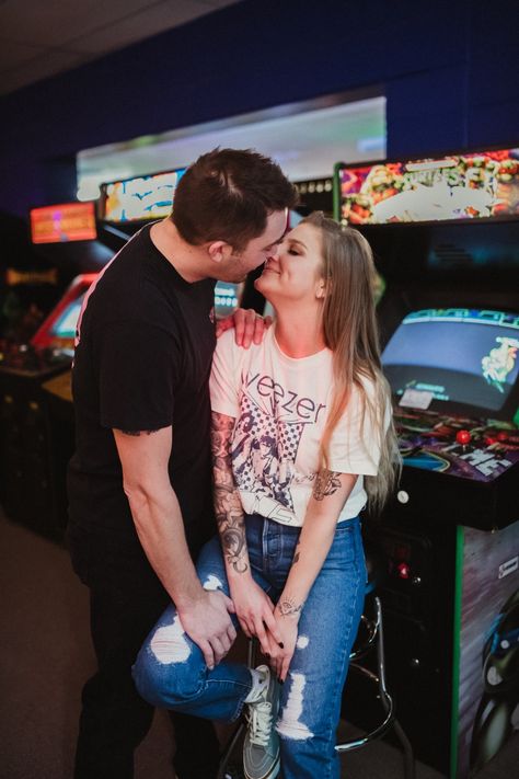 https://www.secretlakephoto.com/portfolio Arcade Prenup Shoot, Arcade Couples Photoshoot, Arcade Couple Pictures, Arcade Engagement Photos, Arcade Couple, Arcade Wedding, Arcade Photoshoot, Engagement Themes, Prenup Ideas