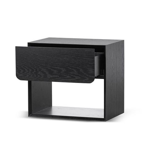 An understated but slender feature - the Lonny Oak Bedside Table - Black is the ideal addition for bedroom storage and style. Add an elegant side table beside your bed. Take a look at our full range of Black Bedside tables. Black Bed Table, Black Bed Side Table, Side Tables Bedroom Modern, Bedside Table Black, Oak Bedside Table, Black Bedside, Black Bedside Table, Oak Bedside Tables, Sofa Storage