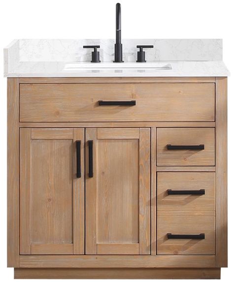 Large Single Bathroom Vanity, Matural Wood Bathroom Vanity, Black Bathroom Vanity Countertop, Bathroom Vanity Tile Wall, Simple Wooden Bathroom Vanity, Modern White Oak Cabinets, Natural Oak Bathroom Vanity, Bathroom Vanity 48”, White And Brown Bathroom Ideas