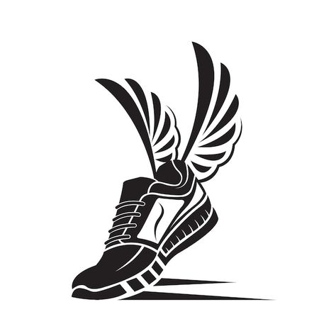 Logo Kasut Sukan, Shoes Company Logo, Shoe Icon Aesthetic, Running Shoe Tattoo Ideas, Shoes Illustration Sneakers, Sneaker Doodle, Marathon Tattoo Ideas, Running Shoes Illustration, Running Shoes Tattoo