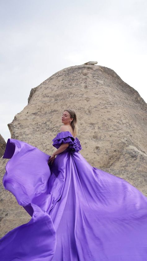 Flying dress, Flying gown, Flowy dress, Flowy gown, Photoshoot photoshooting, Photo project ideas, Photo ideas, Dress ideas, Dress trends 2023 2024 2025, Pinterest dress, Etsy dress, Pinterest gown, Pinterest trends, Etsy trends, Handmade dress, Wholesale dresses, Worldwide shipping dresses, Beautiful gorgeous amazing dresses, Royal purple color, Lilac color dress, Cappadocia, Turkey, Istanbul, Antalya, Vacation photo shooting, Long train dress, Maxi long tail dress, Gown with long train Lilac Color Dress, Long Tail Gown, Long Tail Dress, Etsy Dress, Pinterest Dress, Gown Photoshoot, Monica Dress, Flying Dress, Royal Purple Color