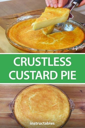 Crustless Custard Pie, Crustless Custard, Pie With Whipped Cream, Custard Pies, Custard Pie Recipe, Baked Custard, Custard Desserts, Custard Cake, Custard Recipes