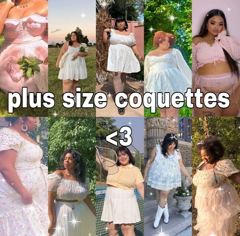 coquette whisper fairycore dreamcore plus size fat fat coquette softcore soft Mermaidcore Outfit Plus Size, Fairy Outfit Plus Size, Plus Coquette Outfit, Feminine Coquette Outfits, Cottagecore Plus Size Outfit, Curvy Coquette Outfits, Plus Size Croquette, Feminine Outfits Plus Size, Plus Size Bimbocore Outfits