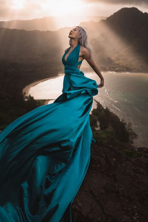 Goddess Model Photography, Flowing Dress Photography, Elements Photoshoot, Nature Fashion Photography, November Photoshoot, Woman Photoshoot Poses, Flying Dress Photoshoot, Sunrise Photoshoot, Portfolio Photoshoot