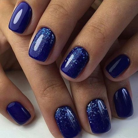 Blue Shellac Nails, Blue Nail Art Designs, Blue Gel Nails, Blue Glitter Nails, Nails 2017, Blue Nail Art, Best Nail Art Designs, Super Nails, Blue Nail