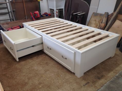 Twin Bed With Drawers Underneath, Kids Storage Beds, Platform Bed Ideas, Beds With Storage Drawers, Bed With Storage Underneath, Twin Bed With Drawers, Kids Bed Frame, Bed With Drawers Underneath, Twin Storage