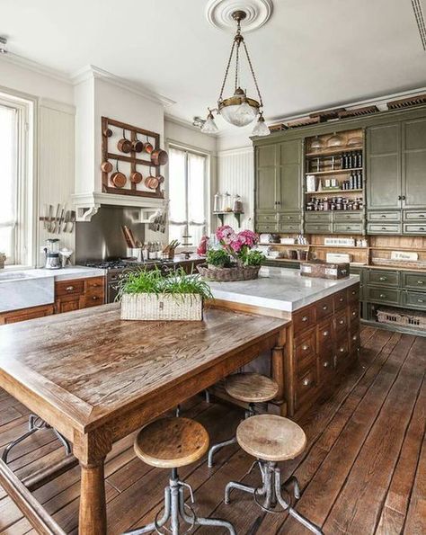 cottage, dream, fashion mumbler, home, house, Jessica rose Williams, kitchens, lifestyle, minimalism, old fashioned, open plan, pinterest, French Country Decorating Kitchen, Whitewashed Wood, Rustic Ideas, Rustic Country Kitchens, Country Kitchen Designs, Kitchen Rustic, Farmhouse Kitchen Island, French Country Kitchens, Rustic Modern Kitchen