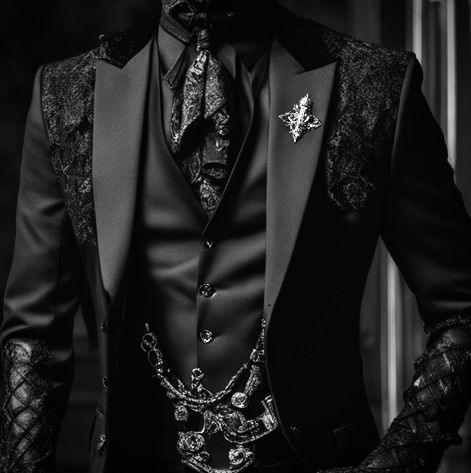 Ai all black lace suit. Mens goth fashion with accessories. #fashion #mensfashion #accessories #style #black #mensclothing #menswear #classy #luxury #inspiration #goth Gothic Fashion Men, Gothic Suit, Gothic Wedding Theme, Lace Suit, Black Suit Men, Goth Guys, Fancy Suit, Lace Blazer, Goth Wedding