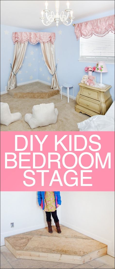 Creating a Kids Bedroom Stage - How to Nest for Less™ Playroom Stage, Bedroom Design Diy, Kids Stage, Diy Kids Furniture, Diy Muebles Ideas, Small Bedroom Furniture, Girls Playroom, Kids Rooms Diy, Bedroom Corner