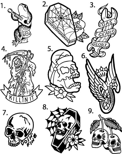 Skull Tattoo Stencil, Mini Flash Tattoo, Stick Poke, Skull Coloring, Beginner Tattoos, Stencil Outline, Nature Tattoo, Perfect Tattoo, Flash Sheet