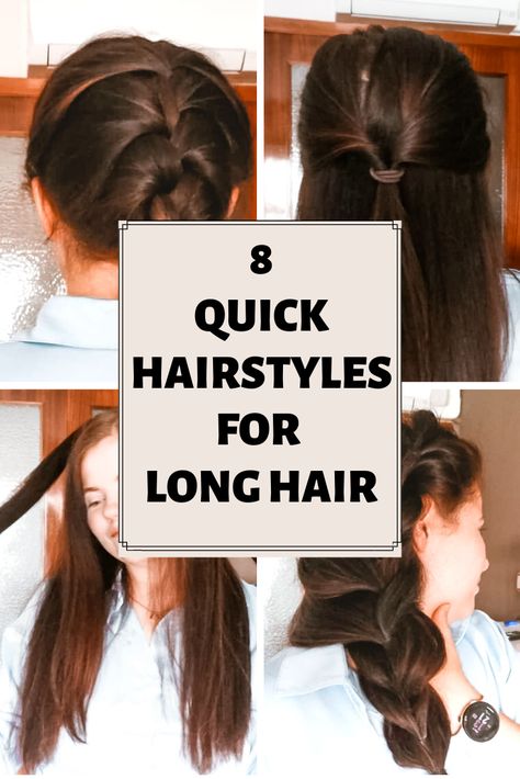 Ponytail Tricks, Quick Hairstyles For Long Hair, Easy And Quick Hairstyles, Bob Hairstyles For Round Face, Long Hair Clip, Long Length Hair, Extra Long Hair, Try On Hairstyles, Simple Ponytails