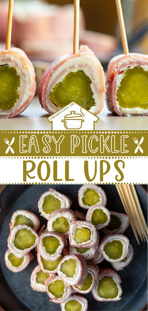 Pickle Tortilla Roll Ups, Pickle Roll Ups, Super Bowl Essen, Wonton Cups, Cream Cheese Rolls, Fingerfood Party, Deli Ham, Appetizers Easy Finger Food, Finger Foods Easy