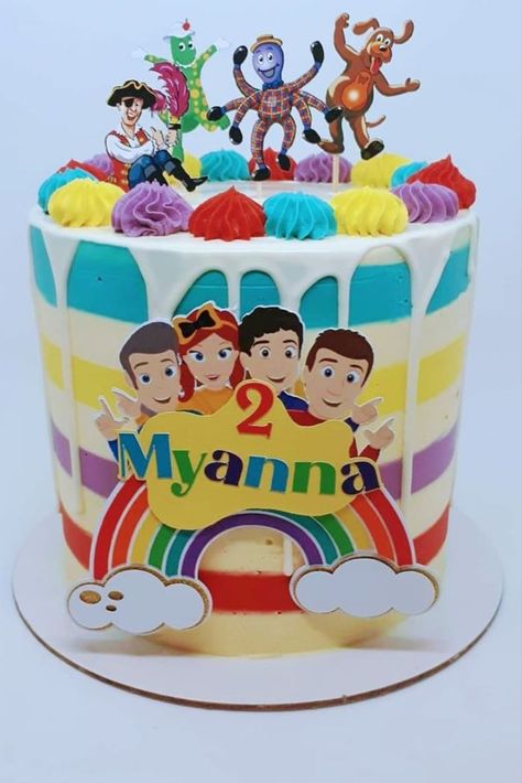 Boys Bday Cakes, Wiggles Cake, Wiggles Birthday, Card Stock Paper, Second Birthday Ideas, Layered Cake, The Wiggles, Beautiful Cake, Cake Designs Birthday