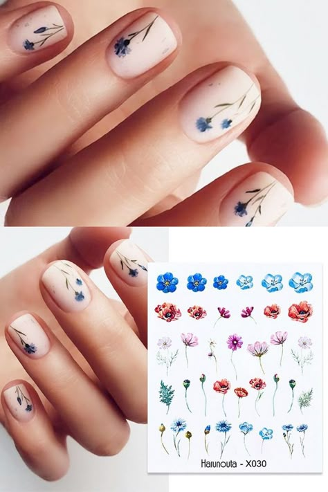 Y2k Nails Blue, Nail Art Step By Step, Nail Stickers Designs, Nail Decals Designs, Art Step By Step, Shiny Nails Designs, Milky Nails, Simple Gel Nails, Y2k Nails