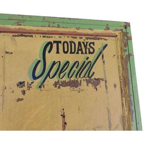 Vintage Hand Painted Restaurant Street Sign "Todays Special" Hand Painted Sign Lettering, Store Hours Sign Ideas, Vintage Store Signs, Painted Signage, Western Signs, Vintage Letters, Antique Fans, Art Periods, Sign Painting