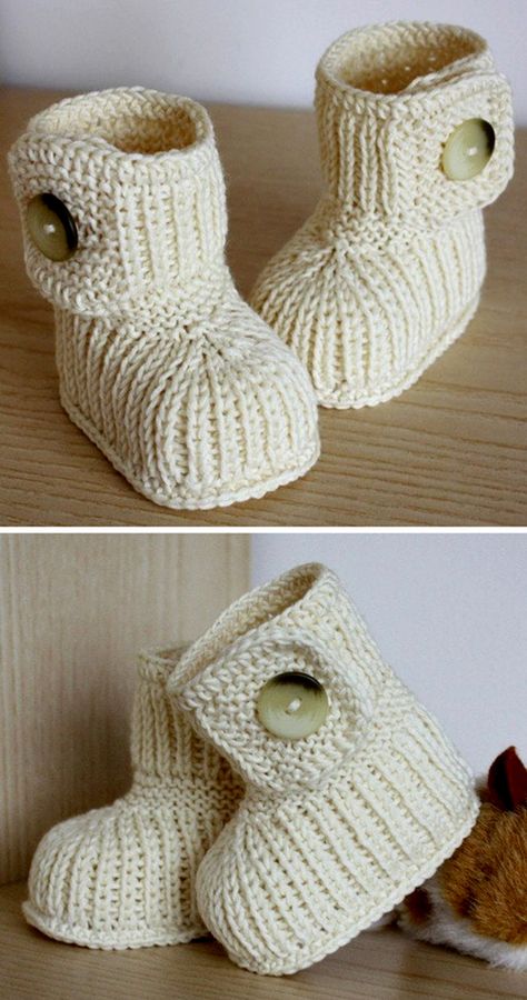 Winter Baby Boots (0-6/6-12 months) - Knitting Pattern Baby Ugg Boots Pattern Free Knitting, Free Baby Booties Knitting Patterns, Baby Bootiesknitted Pattern Free, Baby Mittens Knitting Pattern, Baby Boots Pattern, Crochet Baby Booties Free Pattern, Knitted Baby Boots, Baby Boy Knitting Patterns Free, Etsy Knitting Patterns